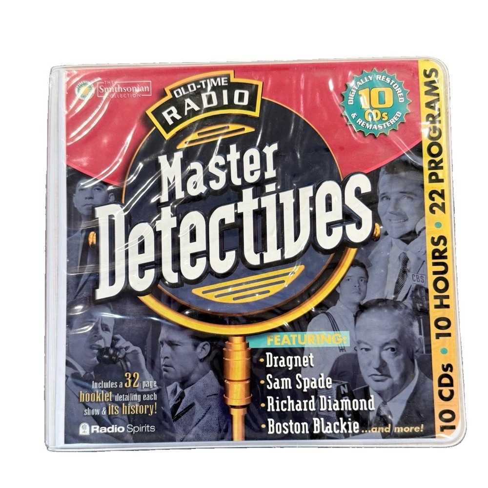 Master Detectives Old Time Radio 10 CD Set Smithsonian Dragnet Sam Spade 53998